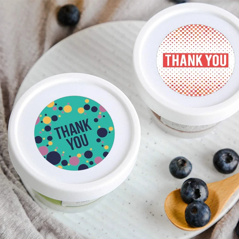 

500Pcs/Roll 5 Design Round Thank You Stickers Seal Labels Scrapbook for Wedding Favors Christmas Gift Party DIY Decorations