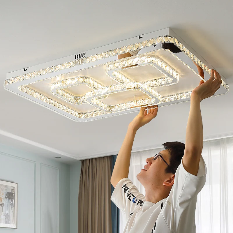 Современные Хрустальные потолочные светильники для спальни кухни скандинавский