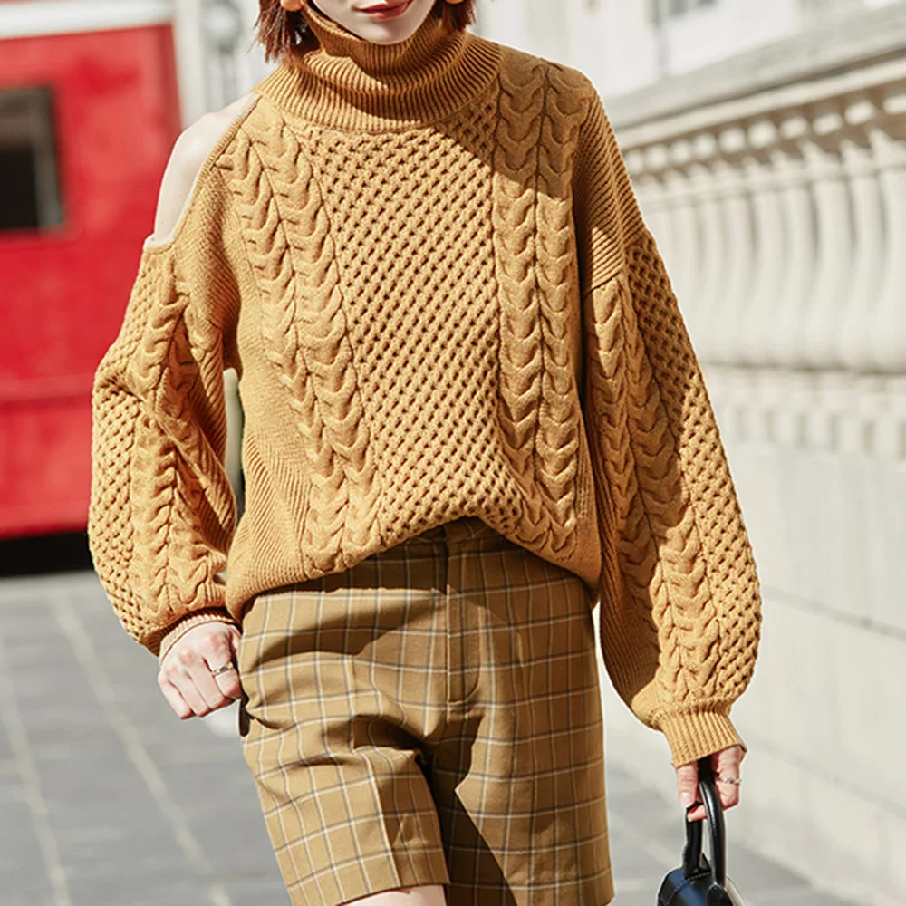 

Женская водолазка, зимняя одежда, женский свитер с длинным рукавом, Топ без бретелек, Модный пуловер, Повседневная Дамская уличная одежда с ...