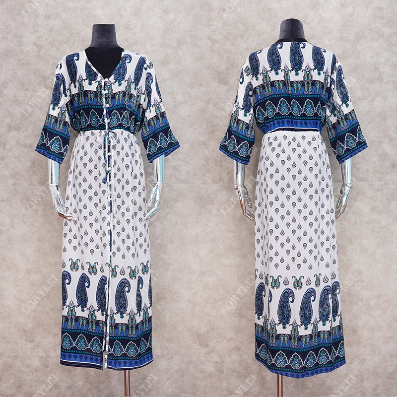 2021 элегантное платье в богемном стиле с принтом горошек В пэчворк спереди