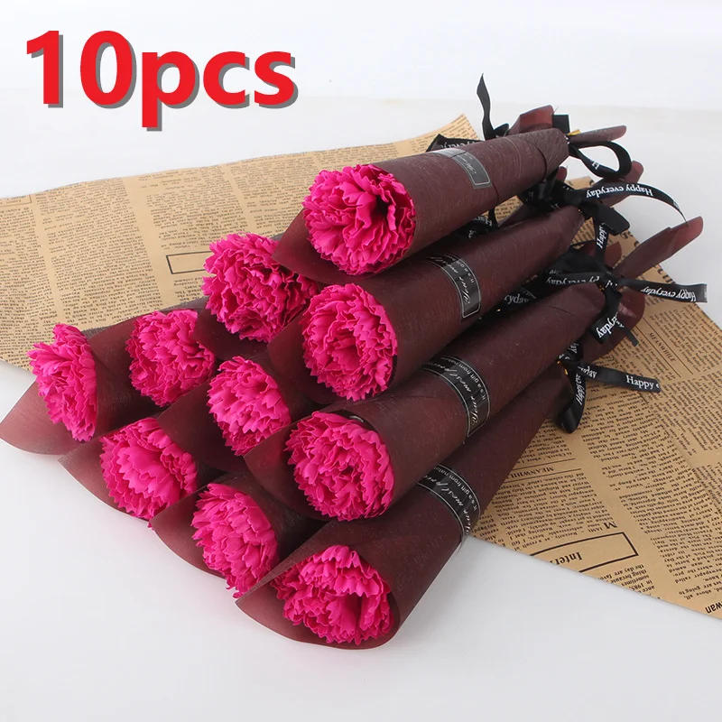 

Carnation Shaped Soap 10pcs Decoration Soap Carnation Flower Petals Bath Soap Essential Oil Carnation Soap Valentine's Day Gift