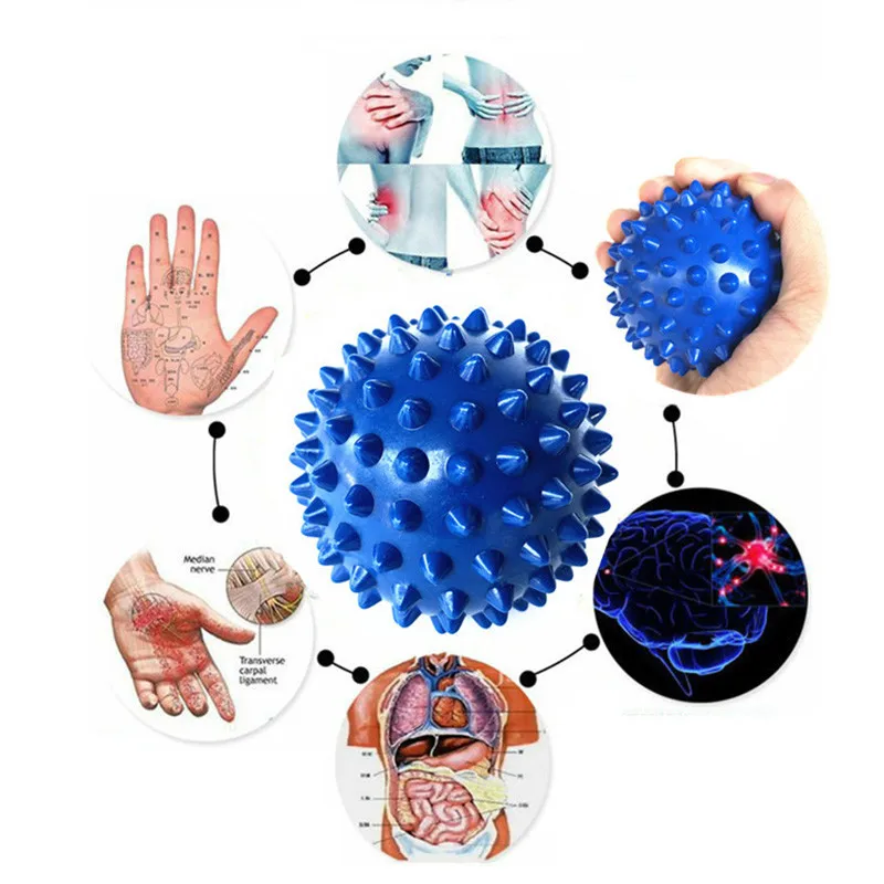 4 цвета ПВХ шарики для массажа рук подошвы Ежик сенсорный хват тренировочный мяч - Фото №1