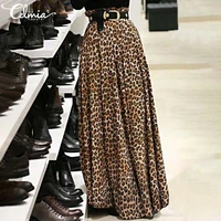 women%e2%80%98s skirt elegant high waist long skirts sexy leopard print maxi skirts celmia fashion elastic party skirt ol casual buttoms