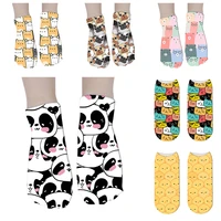 high quality fashion cute cotton socks creative harajuku casual happy women socks novelty kawaii cartoon panda short socks