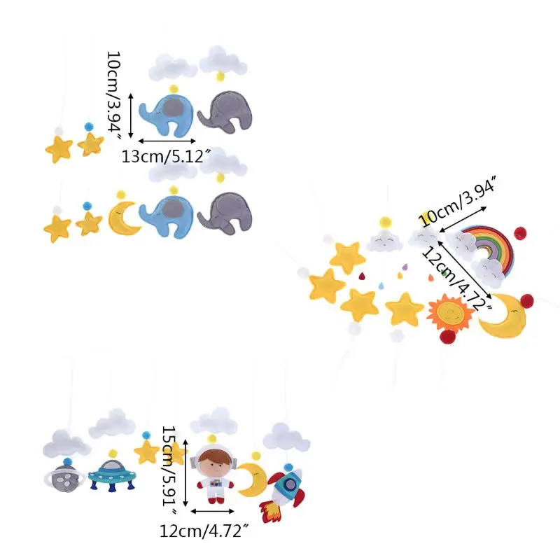 

Baby Clouds Stars Mobile Rattles Toy Bed Bell Wind Chimes Kid Room Hanging Decor