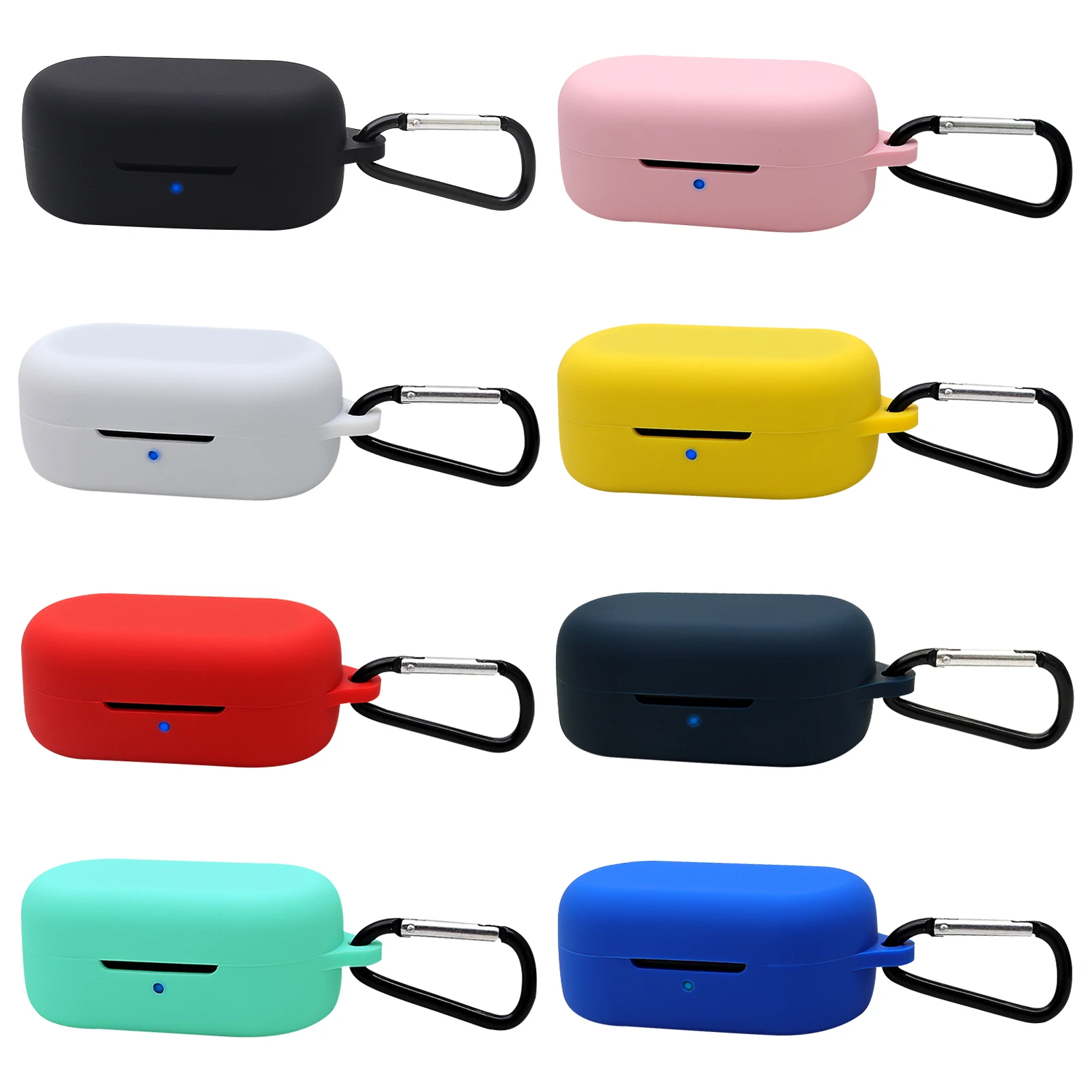 Silicone Protective Case Shell For TOZO T12 Wireless Bluetooth Headset Cover Case Dust-proof Protect Case With Carabiner