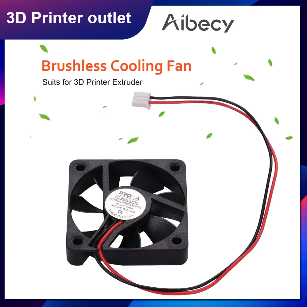 Бесщеточный Охлаждающий вентилятор Aibecy 50*50*10 мм 24 В постоянного тока с втулочным