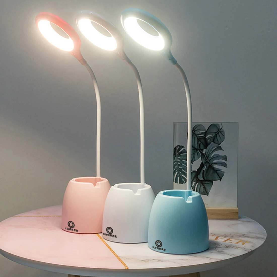 

Table Lamp LED USB Charging Touch Bendable Desk Lamp Eye Protection Learning Night Light Learning Multi Function Pen Holder Lamp