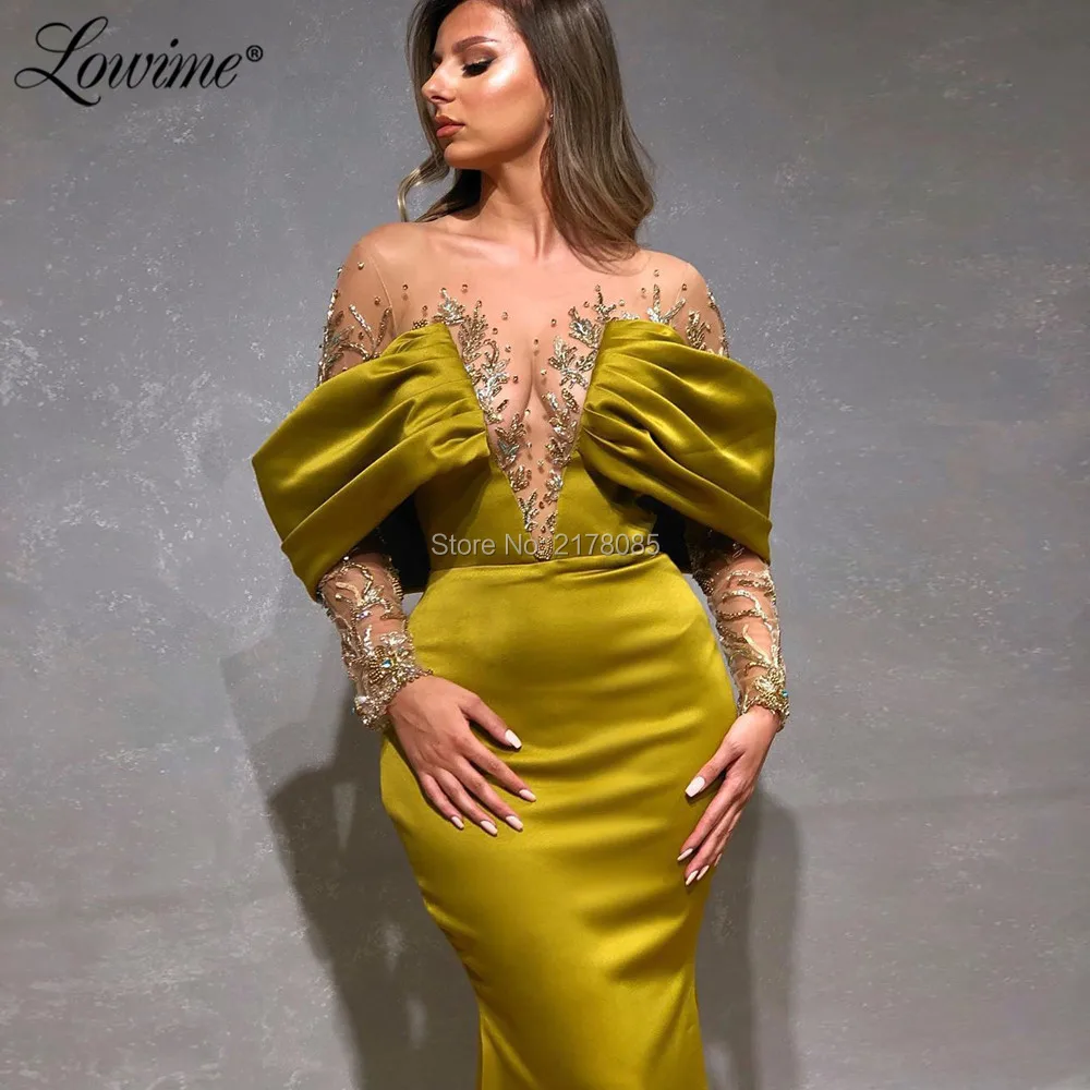 Новинка 2020 вечернее платье с длинным рукавом и бусинами иллюзия вечерние платья