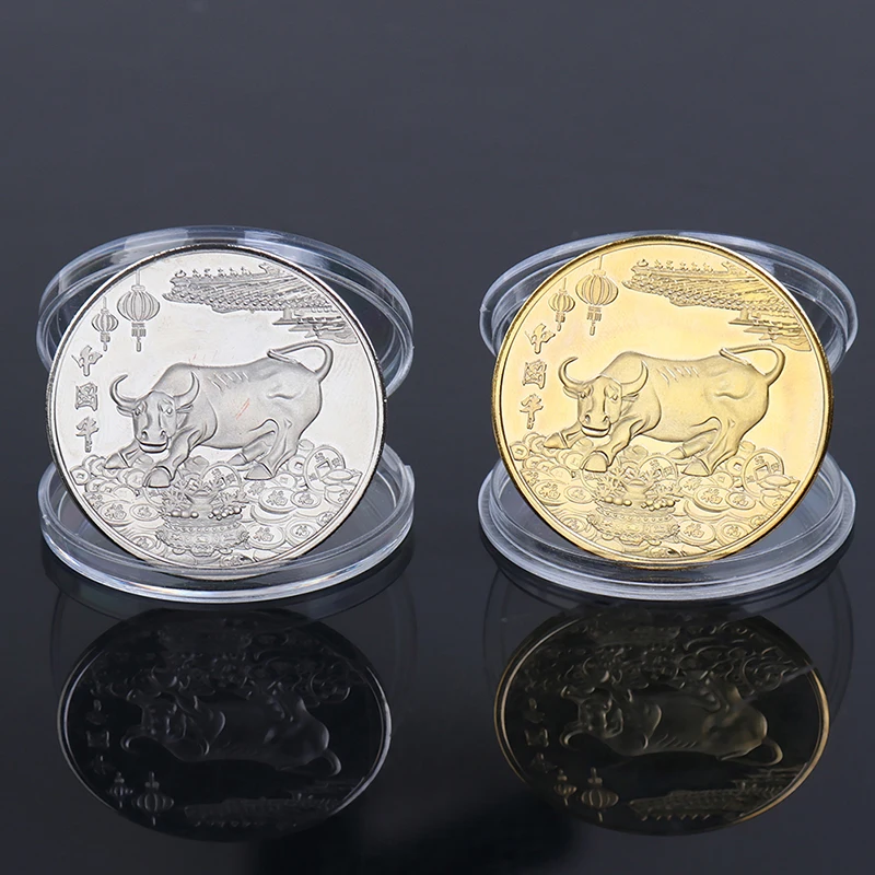 

2021 New Year Gold Coin Twelve Zodiac Ox Commemorative Coins Collection Gift