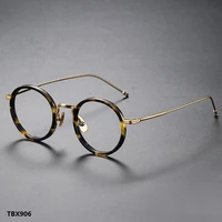 thom brand high quality retro round glasses frames men eyeglasses women tb906 eyewear pure titanium acetate myopia reading lens