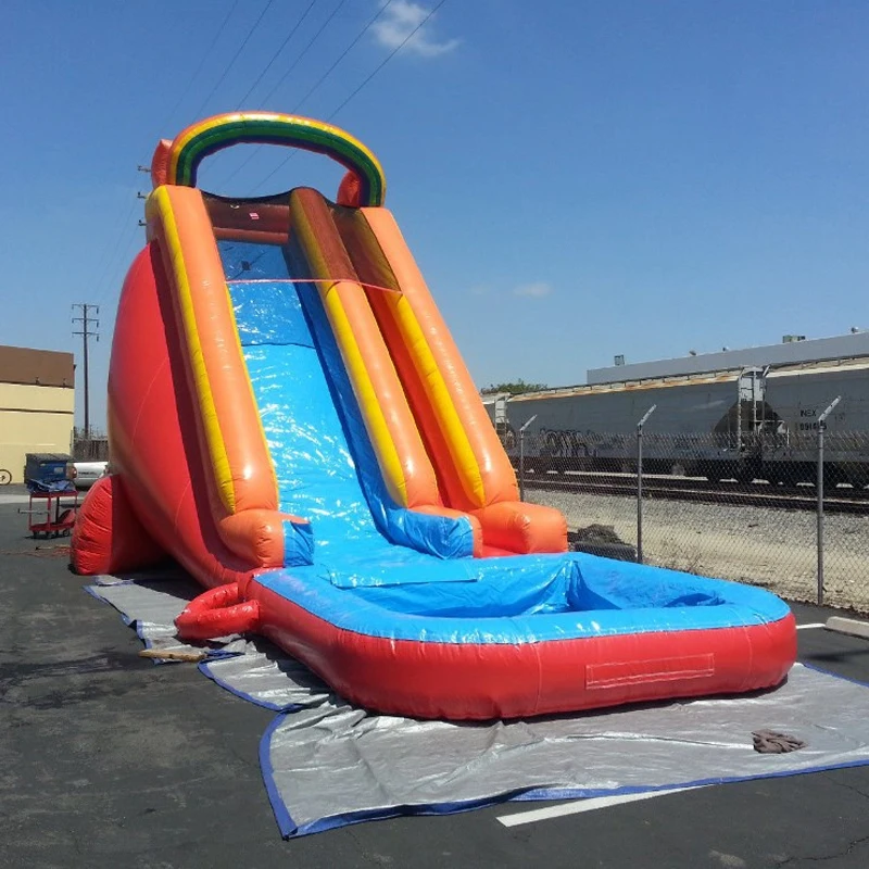 2021 новый дизайн гигантская надувная водная горка с бассейном для детей и