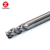 yuzetools hrc55 endmill cutter for strong aluminum 3 flute cutting aluminium copper processing