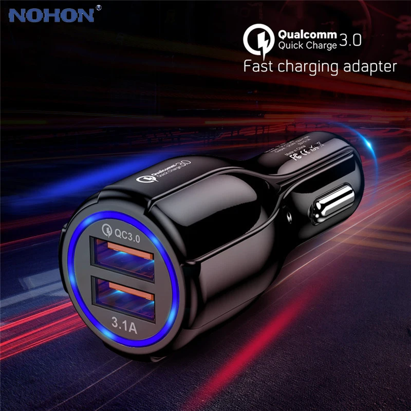 Автомобильное зарядное устройство с двумя портами USB 3 0 быстрая зарядка для Xiaomi mi9