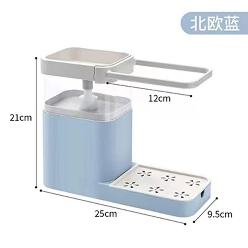 

Sponge Drain Soap Dispenser 2 in 1 Wipe Arrangement Rack Dish Towel Foaming Soap Dispenser Hanger Storage Kitchen Supplies