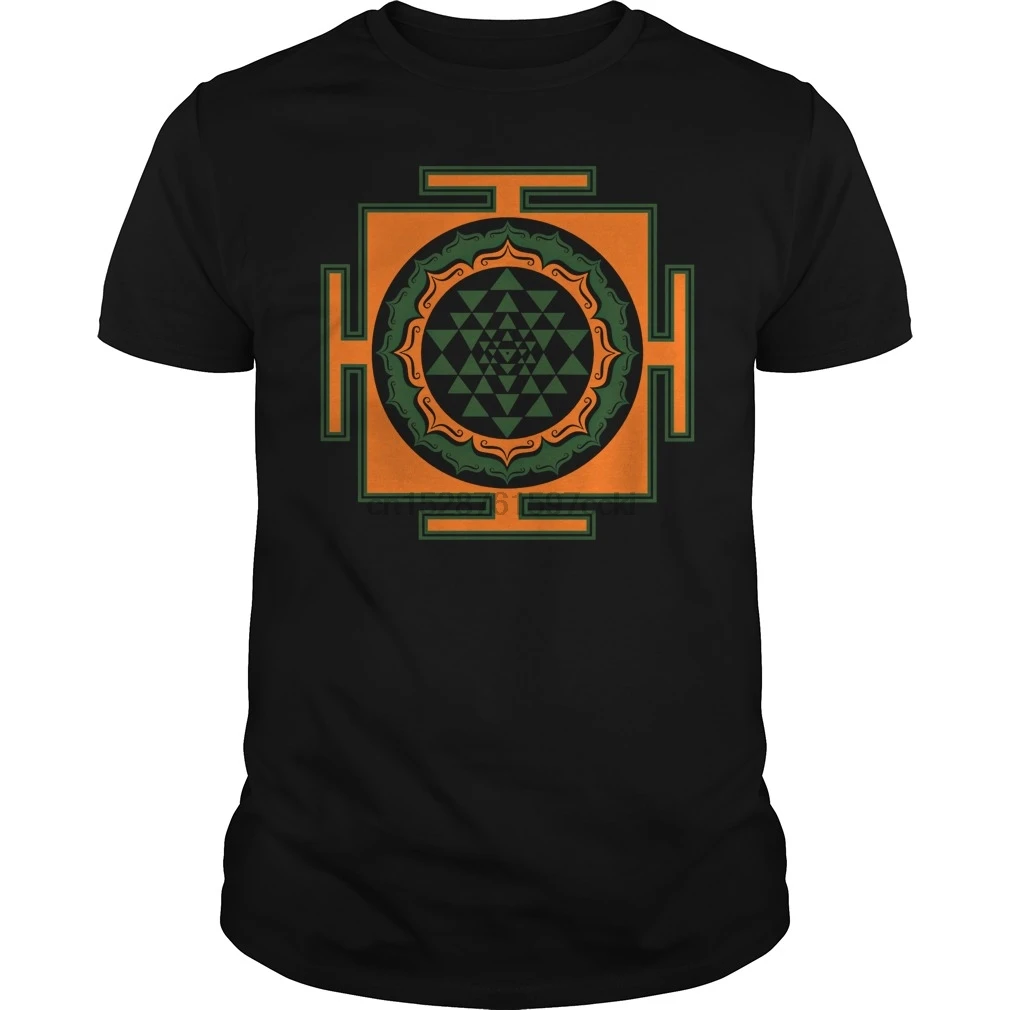 Мужская футболка Shri Chakra Yantra - cosmic проводник энергии Толстовка горячая печать