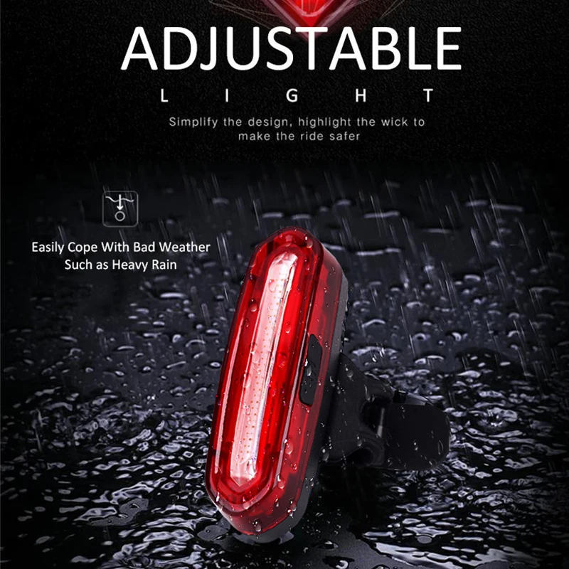 

Задний фонарь для велоспорта, водонепроницаемый светодиодный задний фонарь для езды на велосипеде, зарядка через Usb светильник РА для горно...