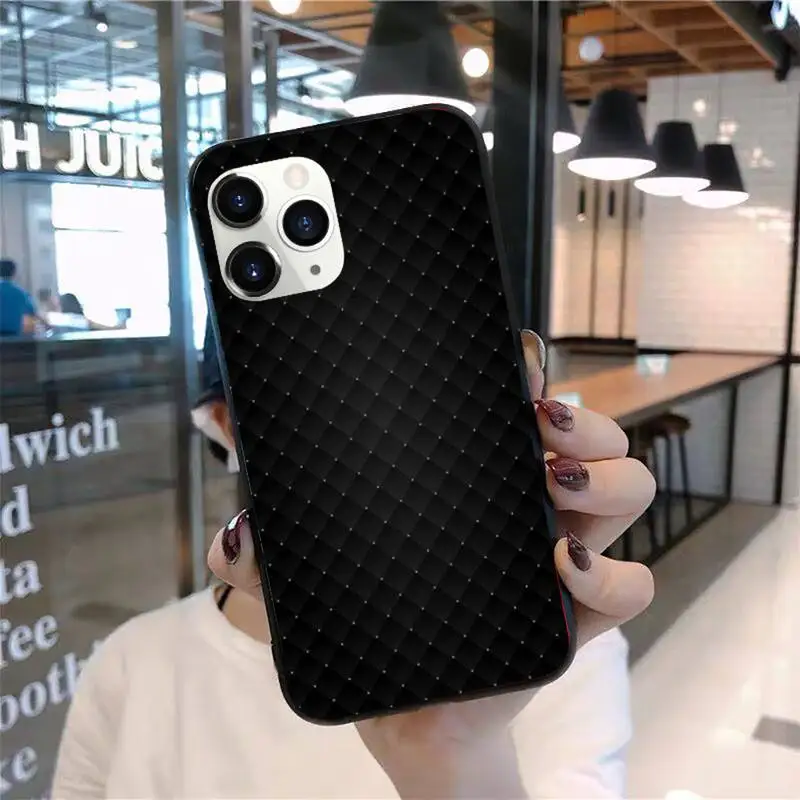

Black checkerboard grid pattern Phone Case for iPhone 11 12 pro XS MAX 8 7 6 6S Plus X 2020 XR Mini