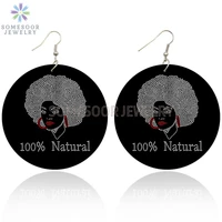 somesoor soul sister 100 natural hair wooden drop earrings gods beautiful daughter black afro arts printed for women gifts