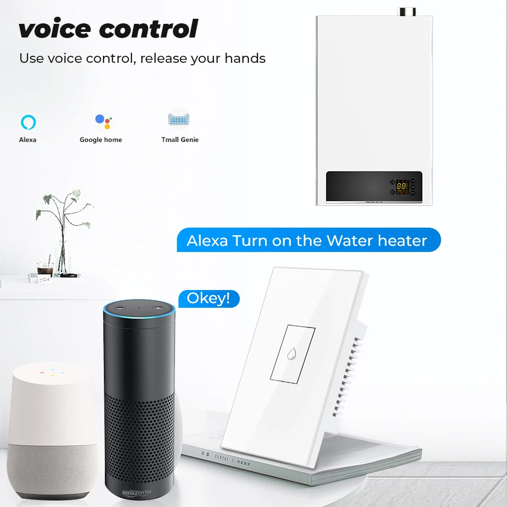 SMATRUL Tuya Wifi смарт-котел переключатель US 4400W 110v 220v сенсорный Управление настенный