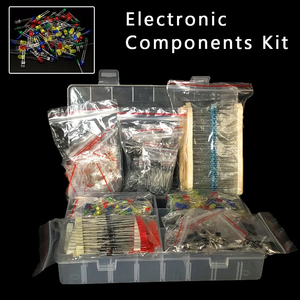 

1 Set Electronic Component Kit Resistance Leds Diodes Electrolytic Capacitor Transistor Electronic DIY Kit Accessories