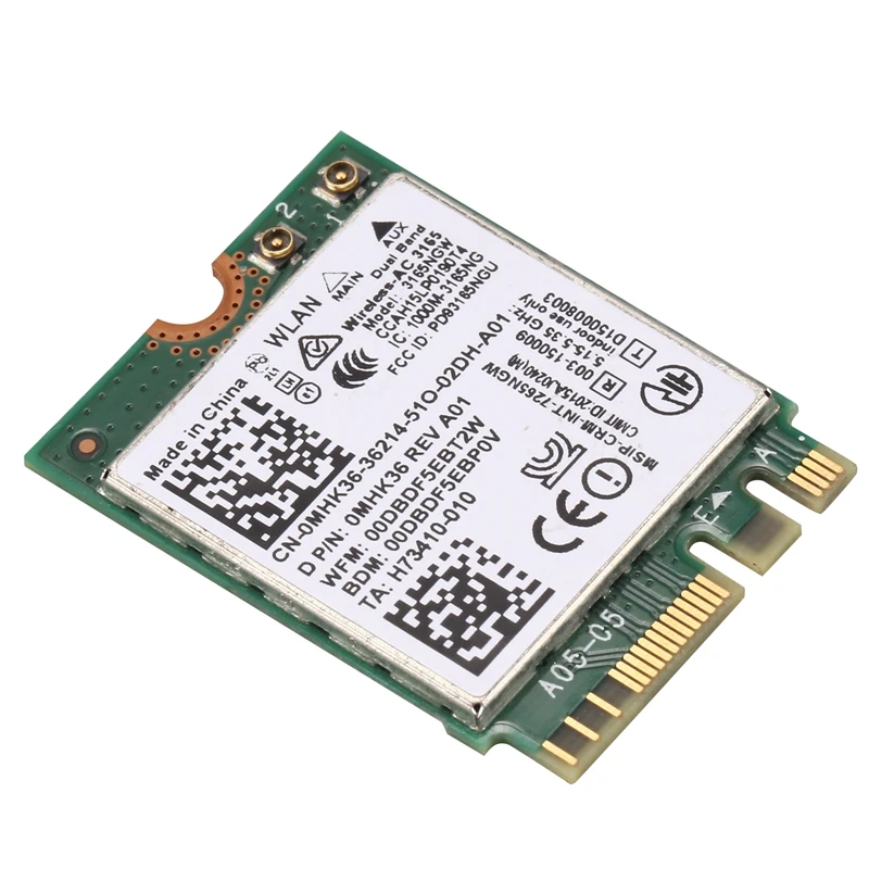 3165AC Двухдиапазонная 2 4G/5 ГГц 43bps беспроводная карта 3165NGW M.2 NGFF + Bluetooth 4 802.11ac WiFi |
