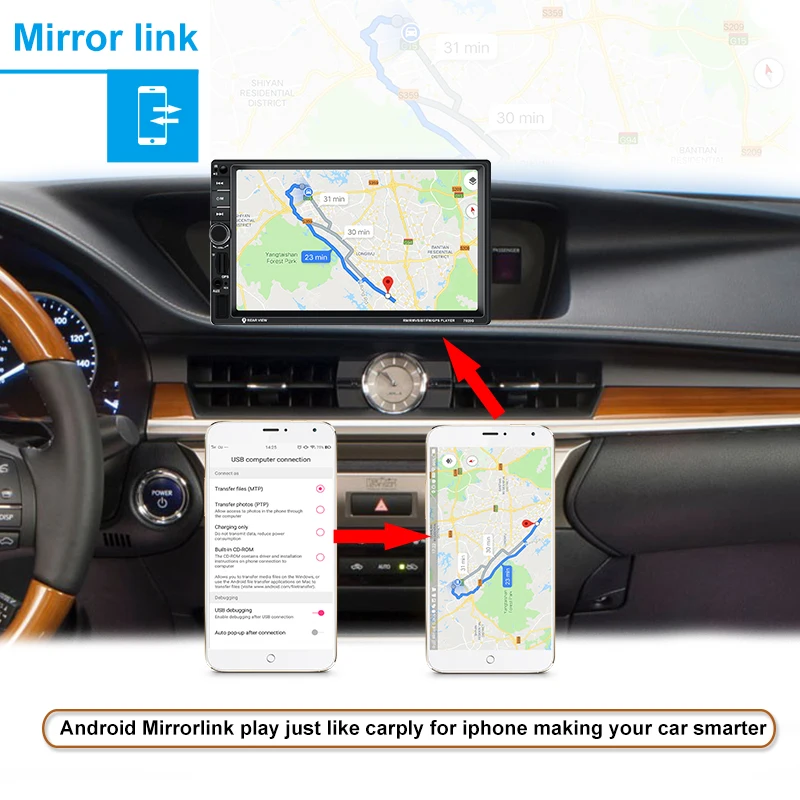 Автомагнитола 7021G 2 Din 7 дюймов TFT MP5 плеер USB Bluetooth Авто Видео дистанционное