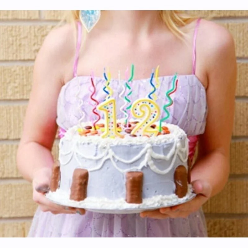 8 шт креативные Красочные Кривые торты на день рождения спиральные свечи дети