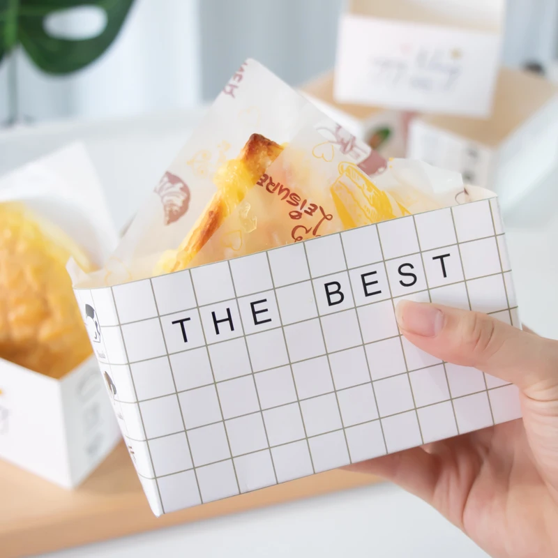 50 шт. Еда упаковка для гамбургера упаковочной коробки торта тостов сэндвич