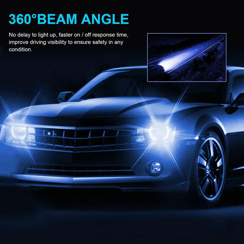 1 Pair H1 LED Headlight Bulbs 1800LM 8000K 50W Ice Blue Super Bright Car Headlights Mini Auto Fog Lamp Bulb Accessories | Автомобили и