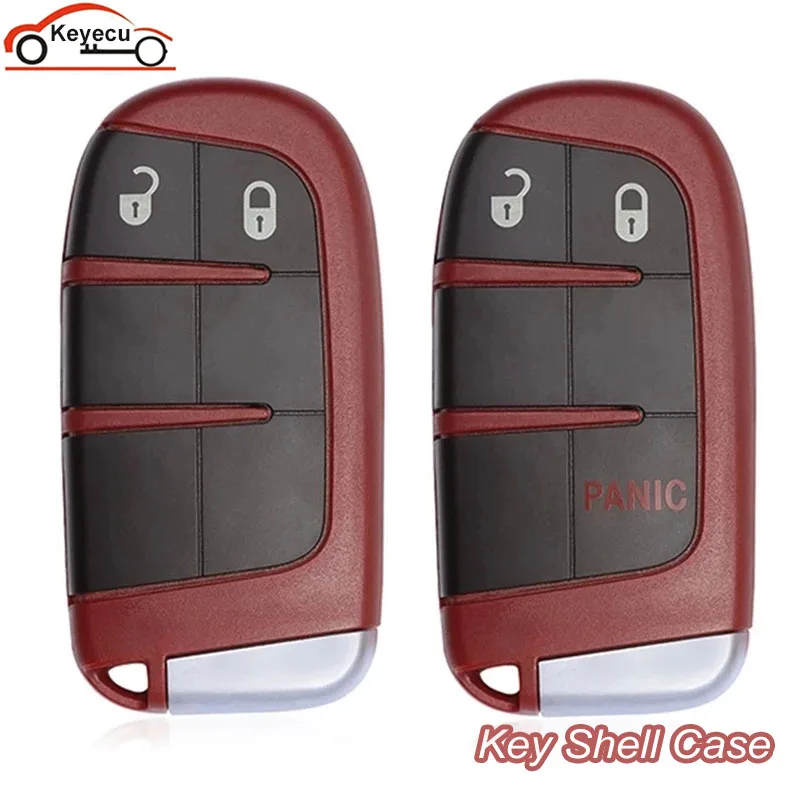 

Кнопочный чехол KEYECU 2/3 для Chrysler Jeep Cherokee Dodge Ram 1500 Journey Charger Challenger автомобильный умный ключ