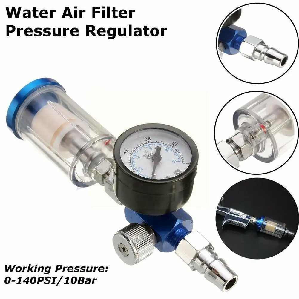 

Spray Gun Air Regulator Gauge In-line Water Trap Filter Jp Adapter Pneumatic Tools Accessories For Airbrush W0v4