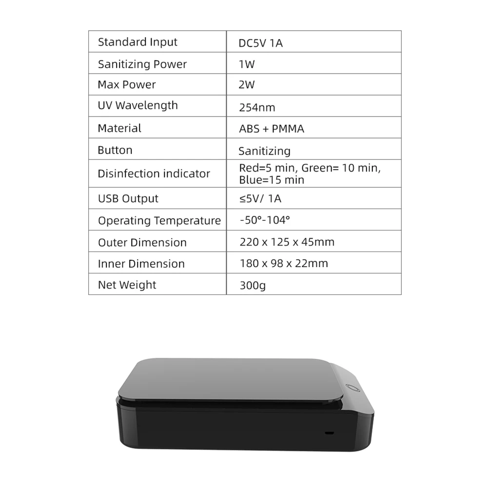 

5V UV Light Phone Sterilizer Box Jewelry Phones Cleaner Personal Sanitizer Disinfection Cabinet Esterilizador dropshipping