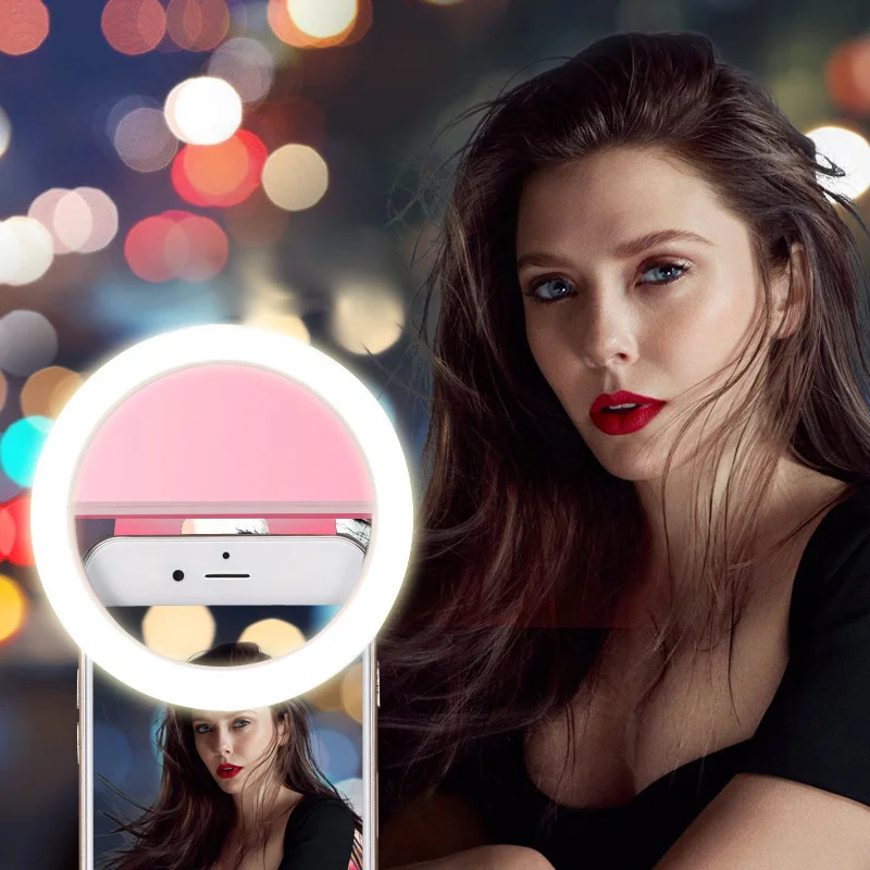 Kingqiu Selfie Ring selfie light photographic lighting with USB Charge ringlight Led ring for iPhone 7 X xiaomi photo | Мобильные