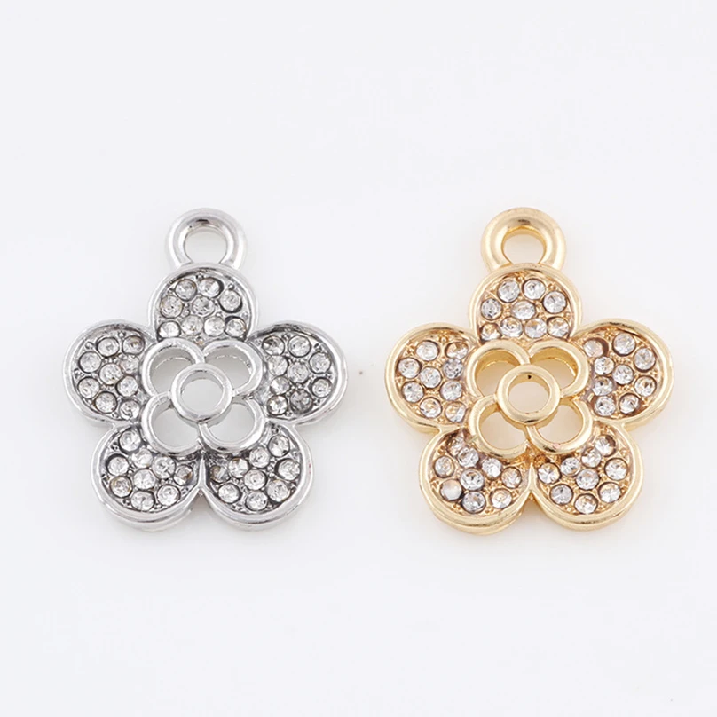 

10 шт./лот подвеска в виде цветка со стразами ручной работы, подвеска «сделай сам» для браслета, ожерелья, сумки