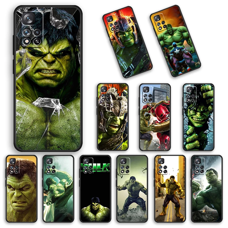 Hulk marvel hero For Xiaomi Redmi Note 11 10 10S 9 9T 9S Pro Max 8T 8 7 6 5 4X Silicone Soft Black Phone Case