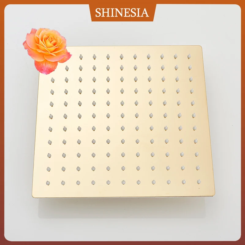 

Shinesia золотой ультра-тонкий Насадки для душа площадь осадков 8 "/10"/12 "Насадки для душа без руку Аксессуары для ванной комнаты