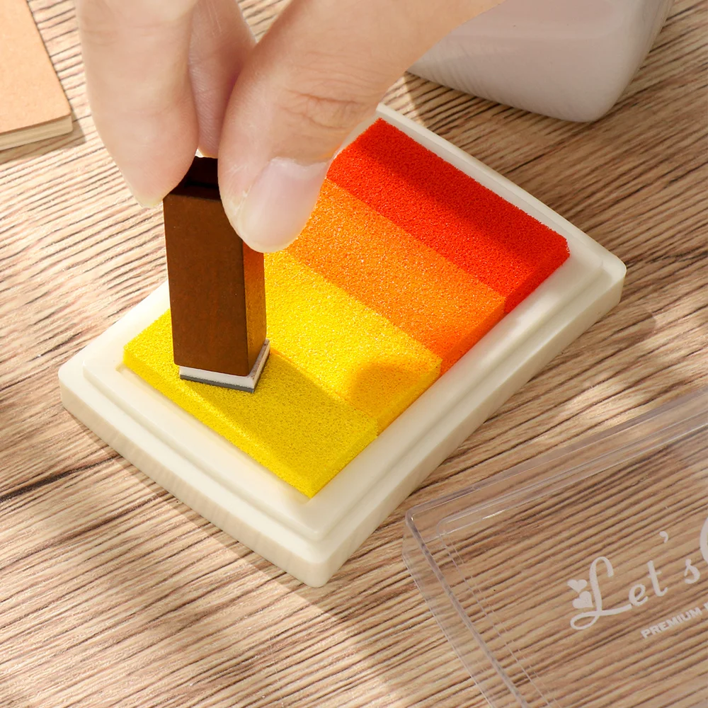 

ROSENICE 6Pcs Ink Pad Rubber Stamp Pad Rainbow Colour Finger Ink Stamps for Kids DIY Making Card