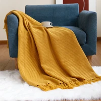 2022 city home sofa decorate cover winter warm throw blanket solid simplicity grain beige heavy bedspread 130x172cm