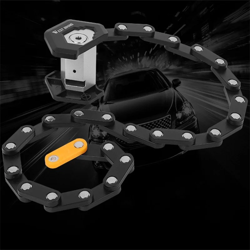 

Foldable Bicycle Lock Anti-theft Bike Security Chain Locks with 3 Keys