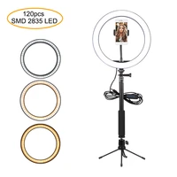 photo led selfie fill light 10inch dimmable camera phone 26cm ring lamp with stand tripod for makeup video live studio