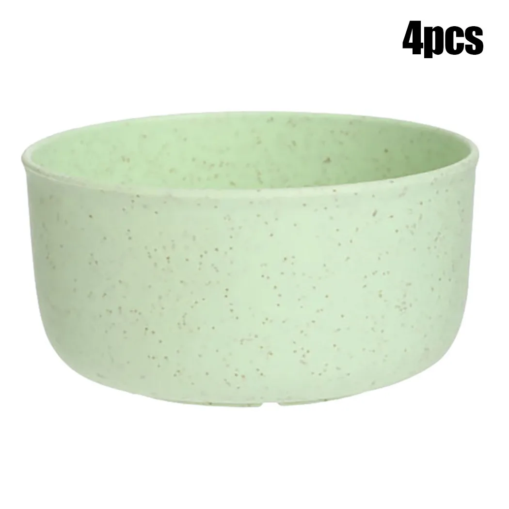 

4PCS 11.5 X 11.5 X 6cm Wheat Straw Unbreakable Cereal Bowl Pasta Salad Eco-Friendly For Kids Adult Tableware Safe Anti-scalding