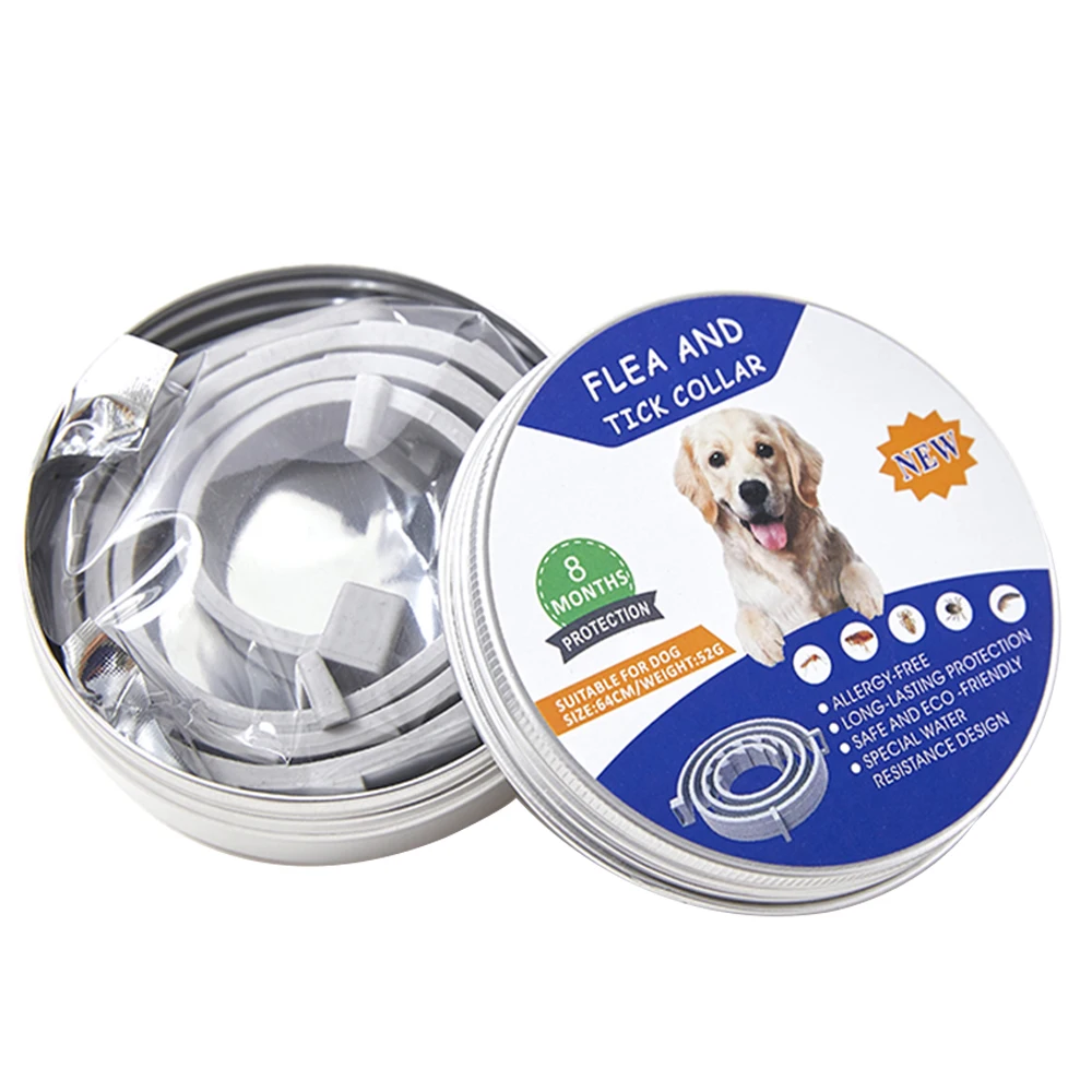 

38/62CM Pet Dog Cat Collar 8 Months Anti Flea Ticks Mosquitoes Outdoor Adjustable Pet Collar All Season Dog Accessories