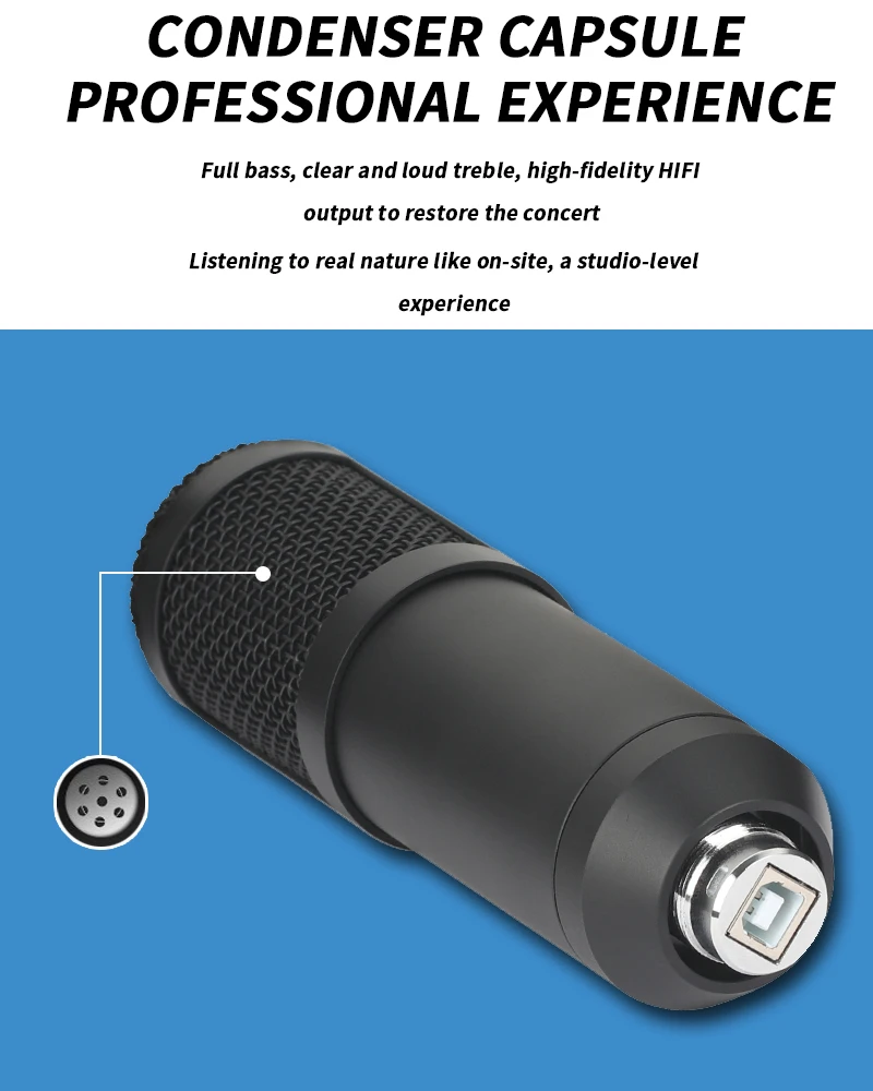 USB-микрофон BM800 для компьютерных игр Запись песен веб-трансляция запись звука