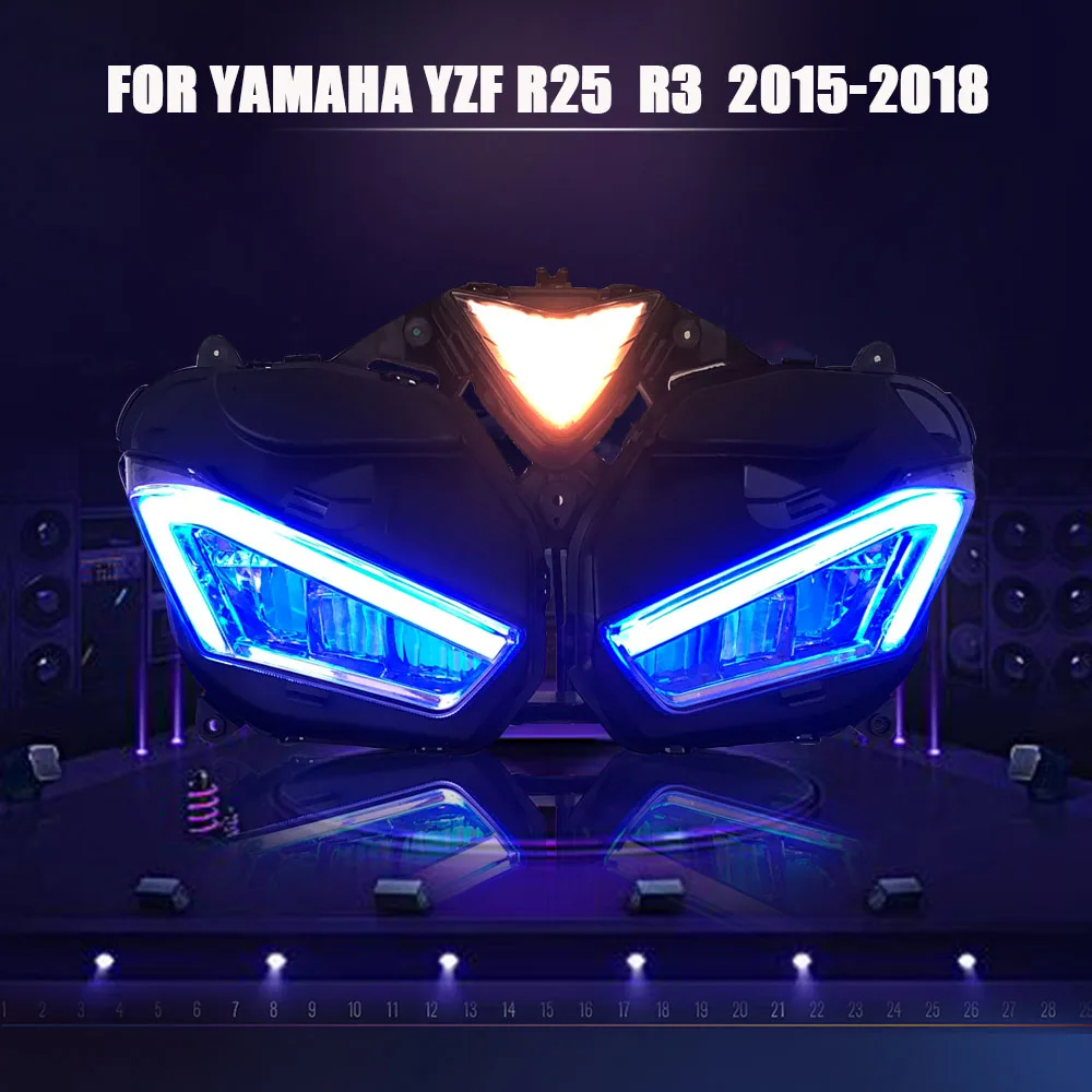 Аксессуары для мотоциклов светодиодные фары YAMAHA YZF R25 R3 передняя фара корпус YZF-R25