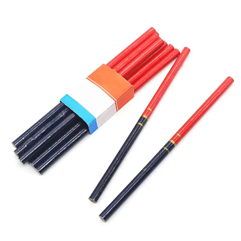 10 шт./компл. синий и красный провод круглый Плотницкие карандаши для