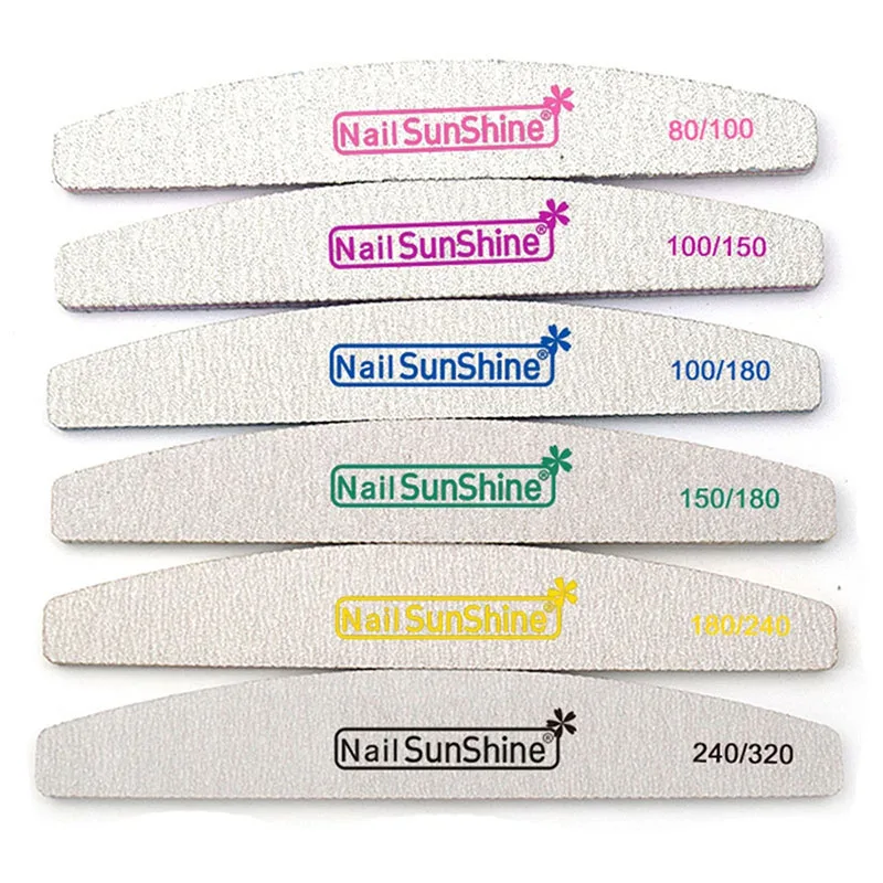 

80/100/150/180/240/320 Professional Nail Files Sanding Buffer Half Moon Sandpaper Washable Double Sided Pedicure For Manicure