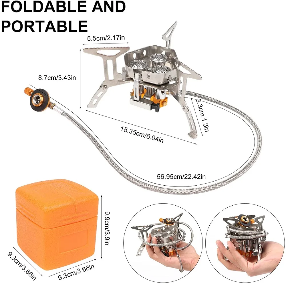 Уличная газовая горелка Onliving 5800 Вт портативная Ультралегкая ветрозащитная для
