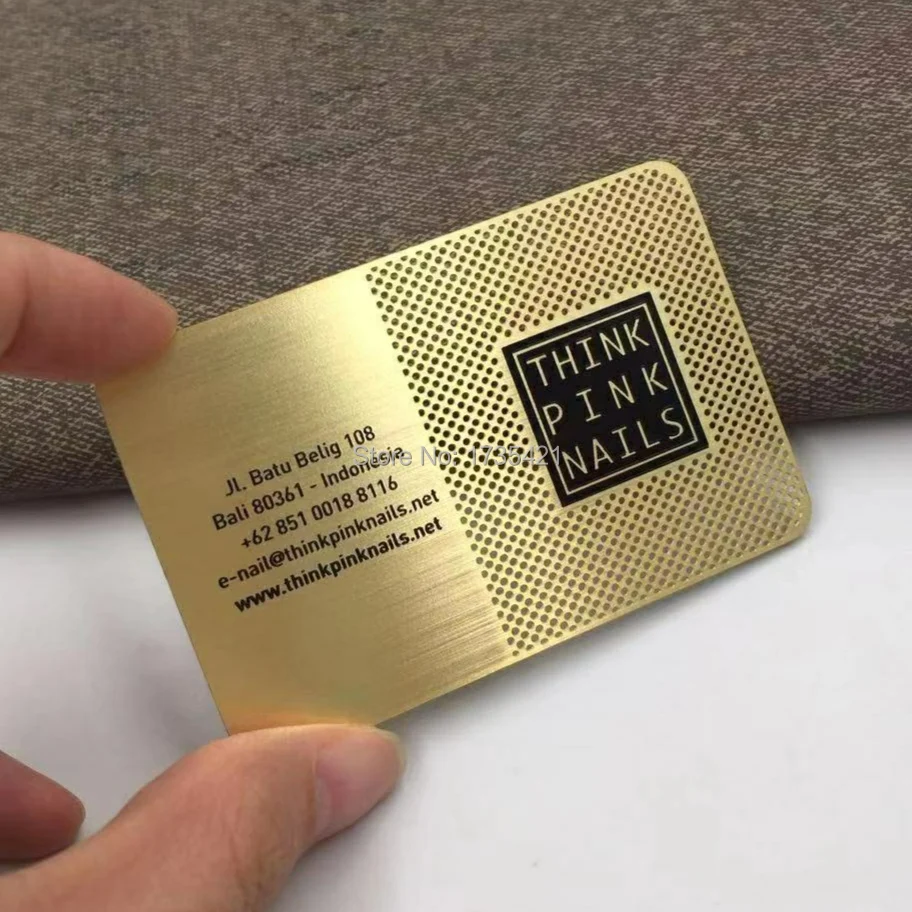 Stainless steel gold plated gold metal business card