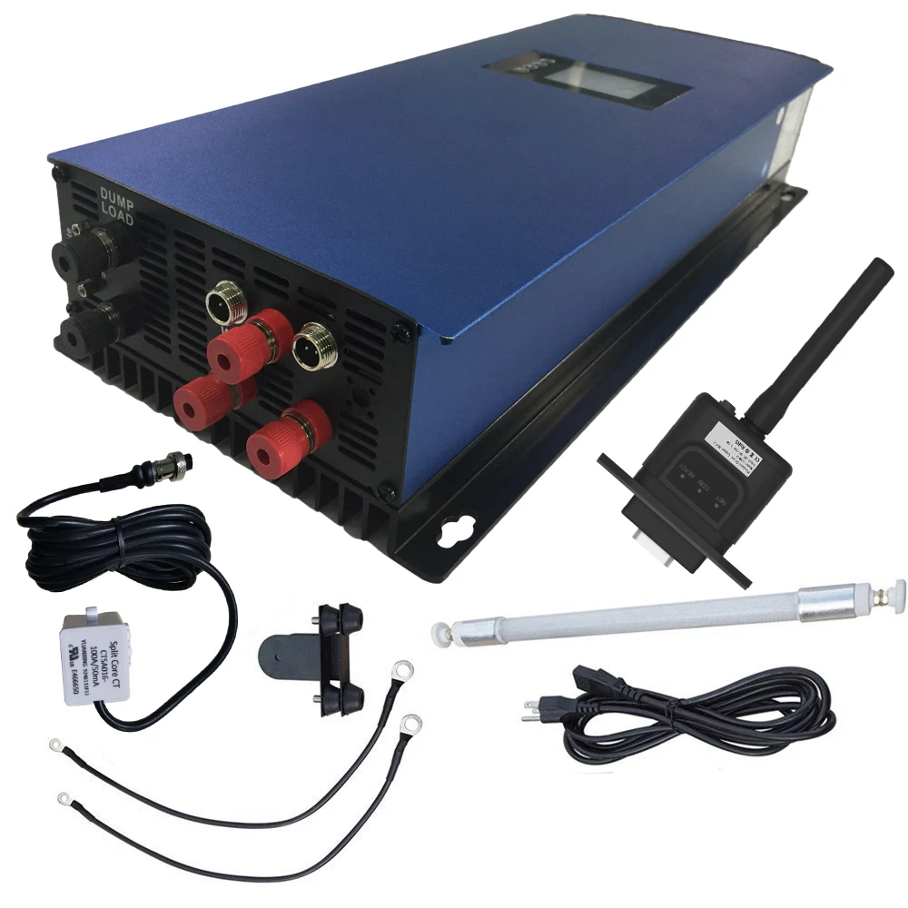 22-65V Sensor Wifi 1000W ветра сетки галстук инвертора со слежением за максимальной точкой мощности инвертор с чистым синусом с ЖК-дисплей& самосвал нагрузочный модуль, 22-60 V/45-90 V для 3-х фазный генератор ветровой турбины генератора - Цвет: 22-65V Sensor Wifi